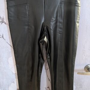 Black Faux Leather Pants